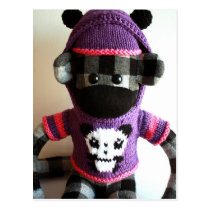 Mars Sock Monkey Post Card - Yuki postcards