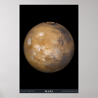 Mars With Cloud Cover Poster