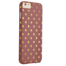 Marsala - Color of the Year 2015 - Gold Polka Dots iPhone 6 Plus Case