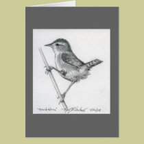 Marsh Wren bird Note Card cards