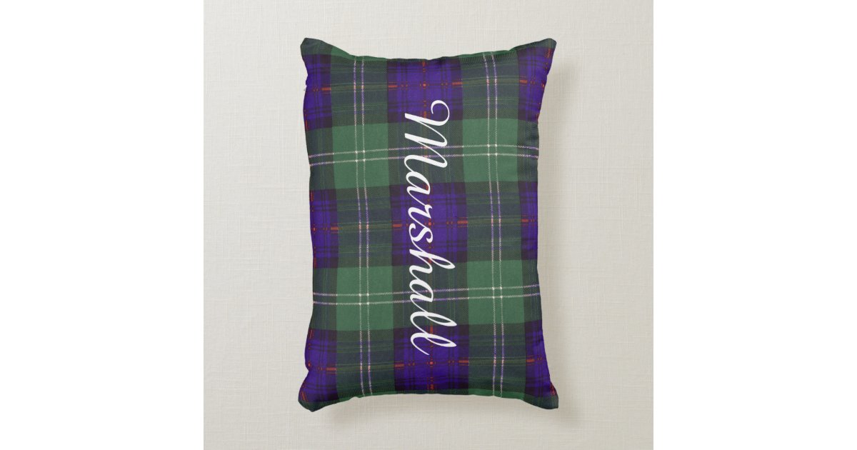 Marshall clan Plaid Scottish kilt tartan Decorative Pillow Zazzle