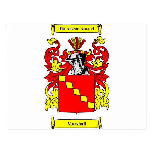 Marshall (English) Coat of Arms Postcard Zazzle