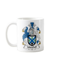 Marshall Family Crest mugs by coatsofarms Marshall Family Crest mugs