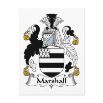 Marshall Family Crest postcards by coatsofarms Marshall Family Crest postcards
