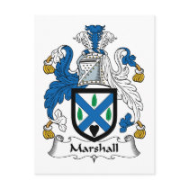 Marshall Family Crest postcards by coatsofarms Marshall Family Crest postcards