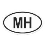 Marshall Islands "MH" Oval Stickers