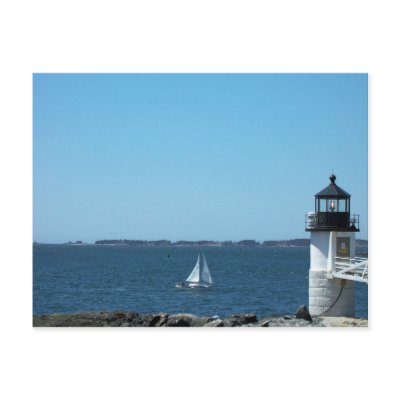 Marshall Point Light Post Card by cyrdjb