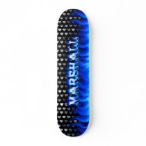 Marshall skateboard blue fire and flames design. by skatersollie Marshall skateboard blue fire and flames design.