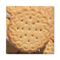 Marshmallow Cookies on a Plate Magnet