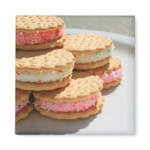Marshmallow Cookies on a Plate Magnet