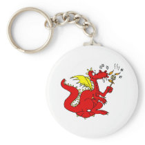 Marshmallow Toasting Dragon Key Chains