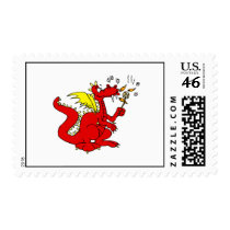 Marshmallow Toasting Dragon Stamp