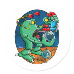 Martain Monster Round Stickers