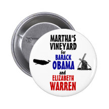 Martha's Vineyard for Obama and Warren 2012 Buttons