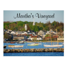Martha's Vineyard Harbor Cape Cod Mass Post Card