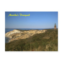 Martha's Vineyard Lighthouse and Clay Cliffs Post Card