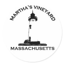 Martha's Vineyard "Lighthouse" Design. Round Sticker