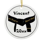 Martial Arts 1st Degree Black Belt Round Ornament