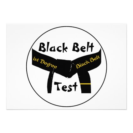 Martial Arts 1st Degree Black Belt Test Invitations