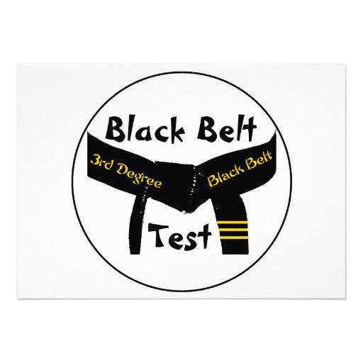 Martial Arts 3rd Degree Black Belt Test Invitation