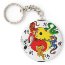 MARTIAL ARTS 5 ANIMALS KEYCHAIN