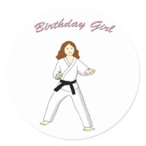 Martial Arts Birthday Girl Stickers by MartialArtsParty Martial Arts Birthday Girl Stickers