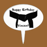 Martial Arts Black Belt Birthday Cake Topper cake picks