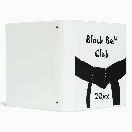 Martial Arts Black Belt Club Binder