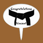 Martial Arts Black Belt Congratulations Cake Pick cake picks
