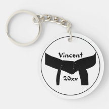 Martial Arts Black Belt Key Chain Acrylic Keychains