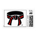 Martial Arts Black Belt Red Stripe Postage Stamps by MartialArtsParty Martial Arts Black Belt Red Stripe Postage Stamps
