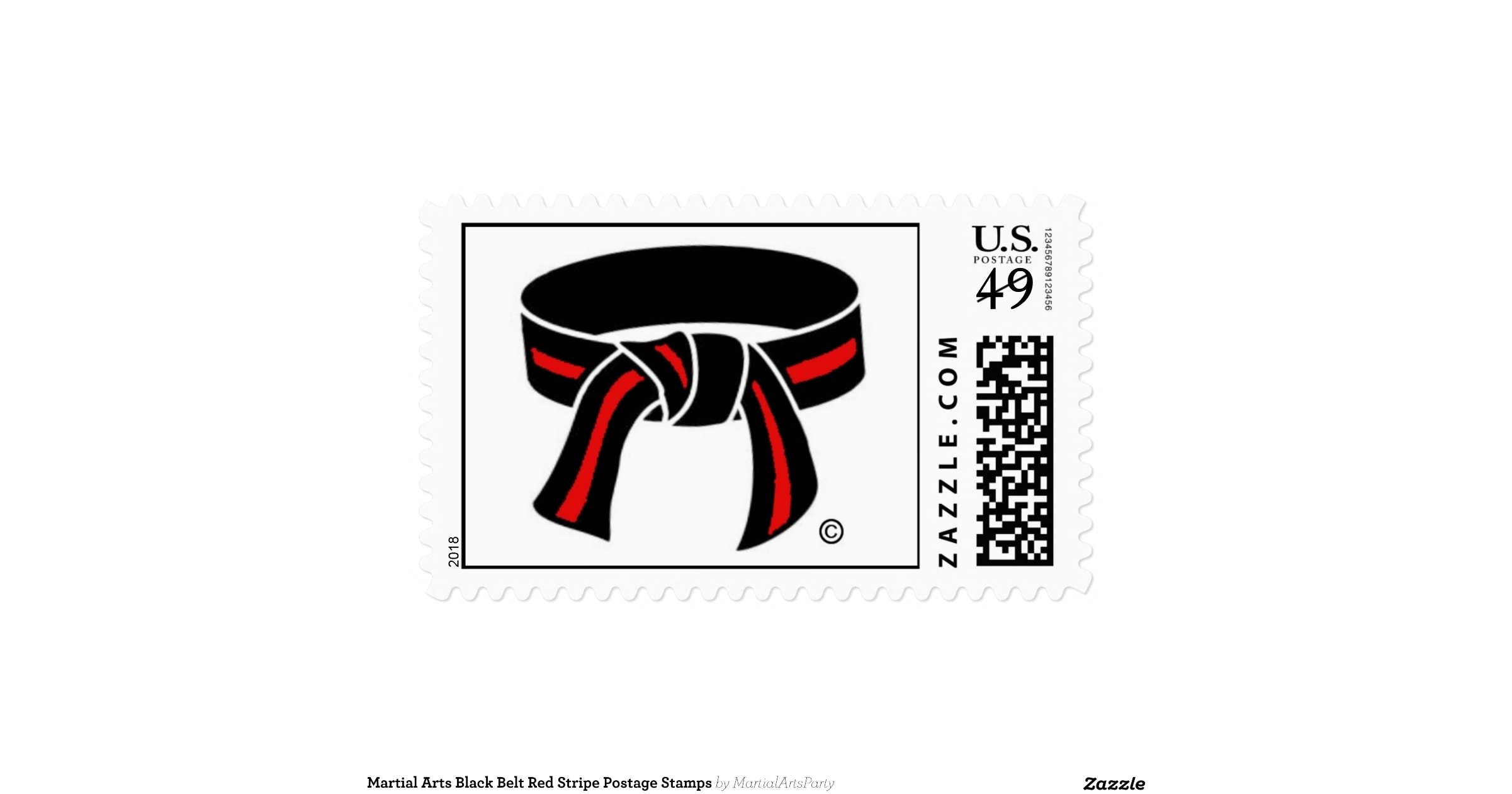 martial_arts_black_belt_red_stripe_postage_stamps