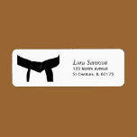 Martial Arts Black Belt Return Address Labels labels