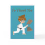 Martial Arts Boy Breaking Board Thank You Cards