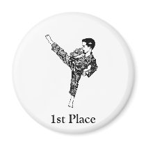 Martial Arts- Boy Kicking Fridge Magnets