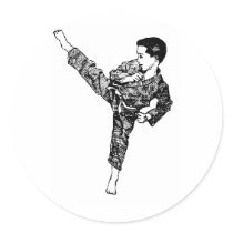 Martial Arts- Boy Kicking Sticker