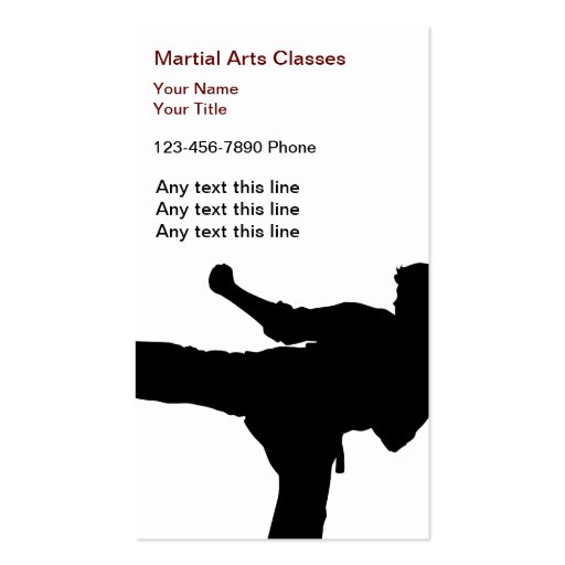 Martial Arts Business Cards Zazzle
