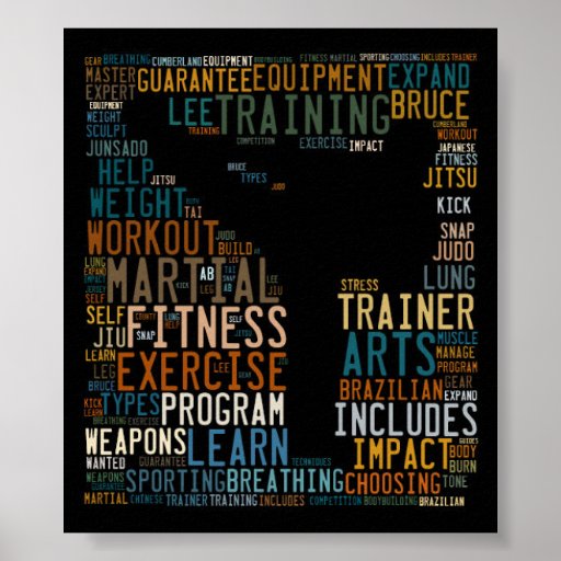 Martial Arts Creative Word Cloud Print Zazzle