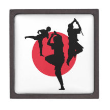 Martial Arts figures on a red circle Premium Gift Box