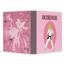 Martial Arts Girl School Binder for Science Class
