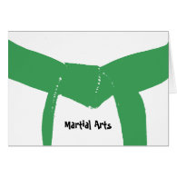Martial Arts Green Belt Blank Greeting Card