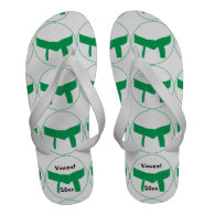 Martial Arts Green Belt Flip Flops