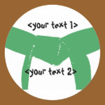Martial Arts Green Belt Round Sticker stickers