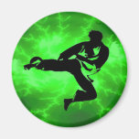 Martial Arts Green Lightning Man Fridge Magnet