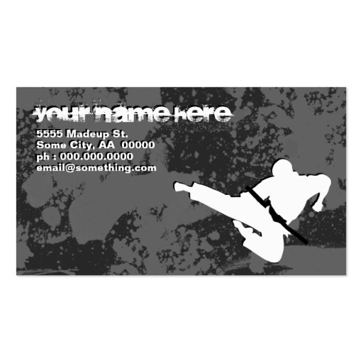 martial arts : grunge silhouettes : business card templates