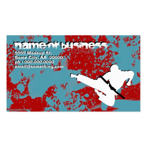 martial arts : grunge silhouettes : business cards (front side)