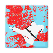 martial arts : grunge silhouettes : magnets
