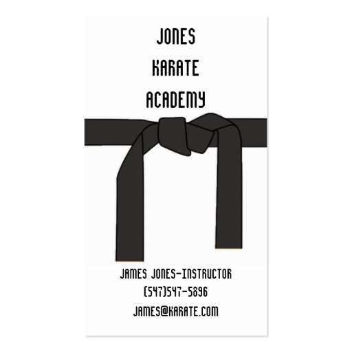 Martial Arts Instructor Business Card (front side)