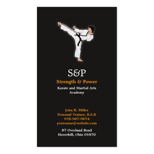 Martial Arts Karate Business Card Zazzle