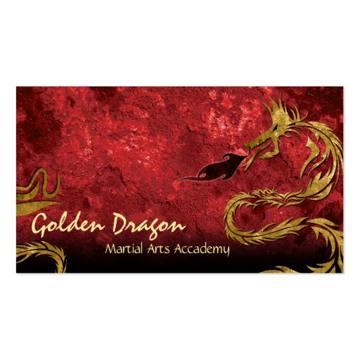 Martial Arts Karate Business Card Golden Dragon (front side)